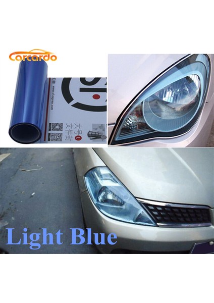 Açık Mavi Carcardo 30CM x 200CM Araba Far ve Stop Lambası Tint Vinil Filmi Sticker Araba Sis Lambası Arka Lamba Vinil Sticker -13 Renk Seçeneği- (Yurt Dışından)
