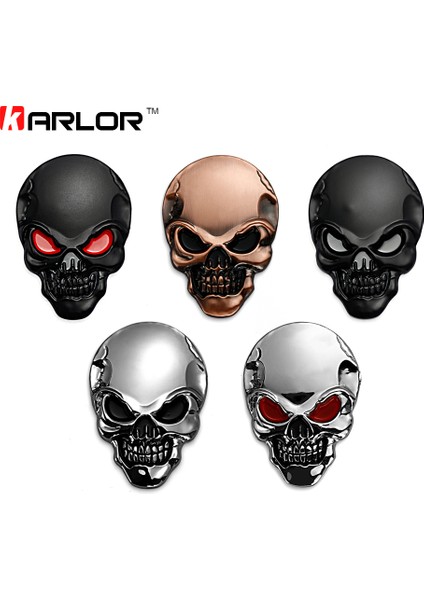 Siyah Ford Chevrolet Honda Hyundai Kia Focus Vw Için 8x5.5cm Gümüş 3D 3m Kafatası Metal Araç Motosiklet Sticker Amblemi Araba Modifiye. (Yurt Dışından) fiyatları