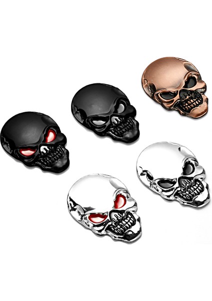 Siyah Ford Chevrolet Honda Hyundai Kia Focus Vw Için 8x5.5cm Gümüş 3D 3m Kafatası Metal Araç Motosiklet Sticker Amblemi Araba Modifiye. (Yurt Dışından) modelleri