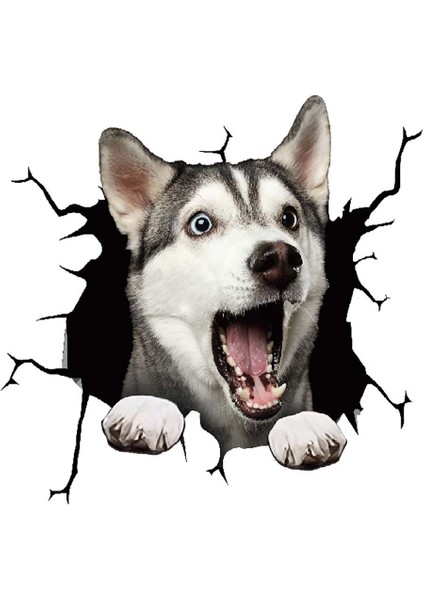 Stil1 1pc Oto Arka Cam Sticker Yavru Kırık Cam Sticker Elektrostatik 3D Simülasyon Fransız Bulldog Araba Sticker'ları (Yurt Dışından)