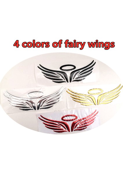 Sarı 4 Renkli Sıcak 3D Melek Peri Kanat Araba Stickeri Araç Kamyon Logo Amblemi Rozet Etiket Süsleme (Yurt Dışından) fiyatları