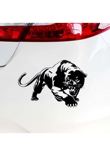 Siyah 19.5*13.6cm Alevli Vahşi Panter Avlanıyor Araba Sticker 3D Komik Sticker Arka Cam Vinil Araba Tasarımı Siyahbeyaz (Yurt Dışından) fırsatları