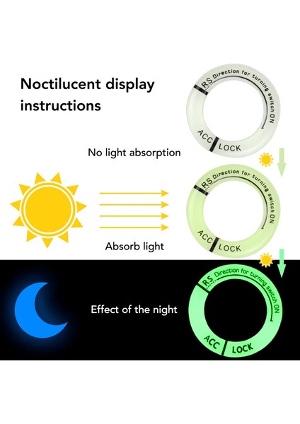 No.1 Boyutu Araba Floresan Işıklı Ateşleme 3D Sticker Anahtar Çemberi Otomatik Motosiklet Stil Gece Parlayan Halka Etiketleri Dekorasyon (Yurt Dışından) fiyatları
