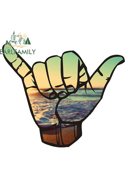Stil F Plaj Hang Loose Sörf Hawaii Anime Komik Araba Stickerları Vinyl Jdm Bagaj Kamyon Graar Aksesuarları 13CM x 8.6cm (Yurt Dışından)