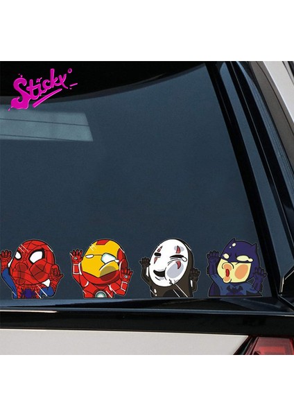 15CM Komik Süper Kahraman Yüzü Olmayan Adam Cam Sticker Çıkartma Arka Cam Laptop Bagaj Araba Süsleme (Yurt Dışından)