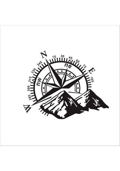 48CM 4x4 Pusula Gülü Dağları Gezinme Offroad Su Geçirmez Kendinden Yapışkanlı Vinil Sticker Kapak Araba Sticker 48*32CM (Yurt Dışından)