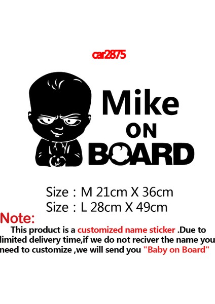 6-Gri Tarzı Boyut L-28 cm 10 Adet Kişiselleştirilebilir Isimli Bebek Araba Sticker Vinil Stickerlar Araba Gövde Etiketi Pencere Stickerları Araba Süsleme Dekorasyonu (Yurt Dışından)