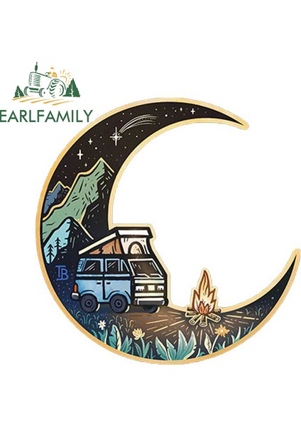 Stil A Earlfamıly 13 cm Ay ve Kamyon Araba Sticker Güneş Koruma Yaratıcı Etiketler Kişilik Araba Aksesuarları Dizüstü Bilgisayar Ön Cam Dekorasyon (Yurt Dışından)
