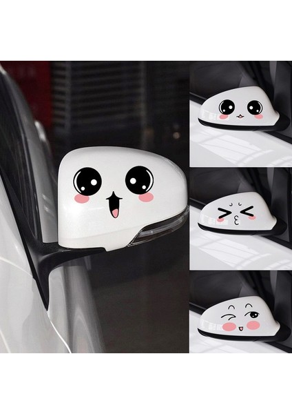 Yeşil Yansıtıcı Sevimli Gülümseme Araba Sticker Arka Görüş Aynası Gülümseyen Göz Yüz Sticker Çıkartma Yaratıcı Sevimli Komik Araba Sticker Su Geçirmez (Yurt Dışından)