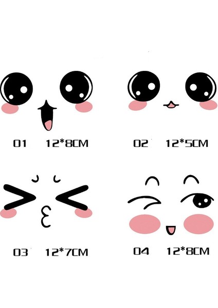Yeşil Yansıtıcı Sevimli Gülümseme Araba Sticker Arka Görüş Aynası Gülümseyen Göz Yüz Sticker Çıkartma Yaratıcı Sevimli Komik Araba Sticker Su Geçirmez (Yurt Dışından)