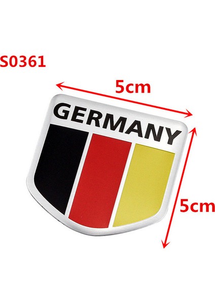 S0363 Audi Bmw Perodua Toyota Honda Nissan Ford Mazda Mercedes Araba Stil - 3D Alüminyum Almanya Sticker Alman Bayrağı Amblem Çıkartması (Yurt Dışından) fiyatları