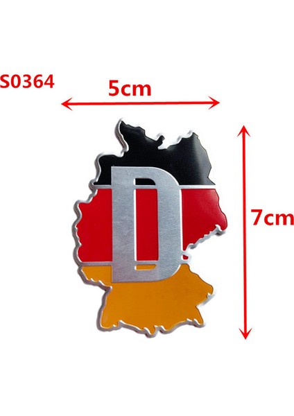 S0363 Audi Bmw Perodua Toyota Honda Nissan Ford Mazda Mercedes Araba Stil - 3D Alüminyum Almanya Sticker Alman Bayrağı Amblem Çıkartması (Yurt Dışından) fırsatları