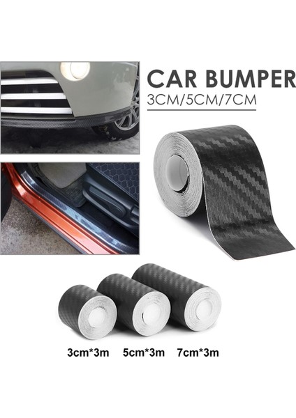 5cm Genişliğinde x 10M Uzunluğunda 3D Karbon Fiber Araba Sticker Kendin Yap Koruyucu Şerit Kapı Eşiği Yan Ayna Çizilmez Bant Su Geçirmez Koruma Filmi (Yurt Dışından)