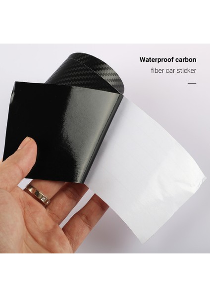 5cm Genişliğinde x 10M Uzunluğunda 3D Karbon Fiber Araba Sticker Kendin Yap Koruyucu Şerit Kapı Eşiği Yan Ayna Çizilmez Bant Su Geçirmez Koruma Filmi (Yurt Dışından)