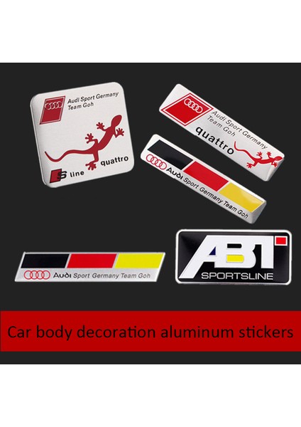 No.2 Boyutu Audi Quattro Sport Abt Modifiye Spor Logo Araç Aksesuarları Için Alüminyum Amblem Sticker 3D Metal Decal (Yurt Dışından) modelleri