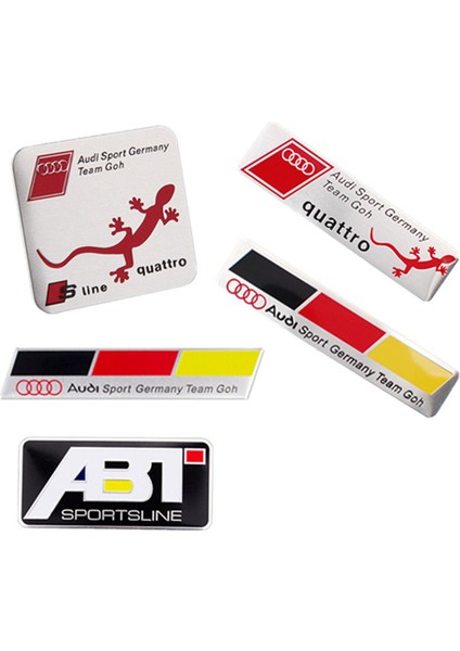 No.2 Boyutu Audi Quattro Sport Abt Modifiye Spor Logo Araç Aksesuarları Için Alüminyum Amblem Sticker 3D Metal Decal (Yurt Dışından) fırsatları