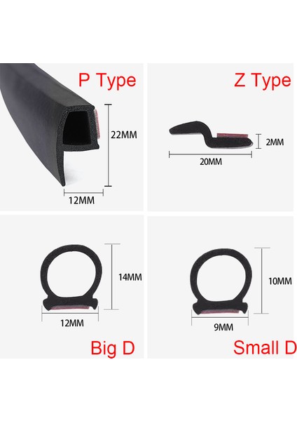 4 Metre Araba Kapı Contası Otomatik Sticker Kauçuk D Z P Tipi Gürültü Yalıtımı Toz Geçirmez Ses Yalıtımı Mühür Şeritleri Iç Aksesuarlar (Yurt Dışından) modelleri