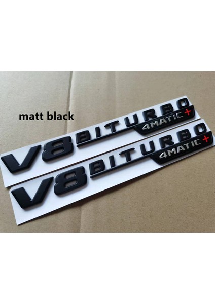 V8 Mat Siyah Mercedes Benz Amg V E300 E400 W213 Araba Yan Sticker Için 2 Adet Hava Fender Trim Amblemi Bıçak Logo V8 Bıturbo 4matıc+ (Yurt Dışından)