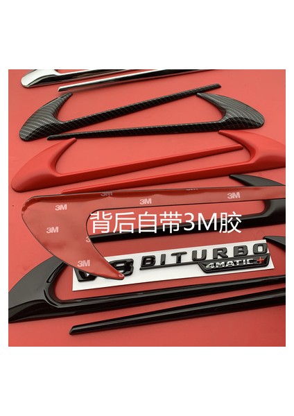 V8 Mat Siyah Mercedes Benz Amg V E300 E400 W213 Araba Yan Sticker Için 2 Adet Hava Fender Trim Amblemi Bıçak Logo V8 Bıturbo 4matıc+ (Yurt Dışından)