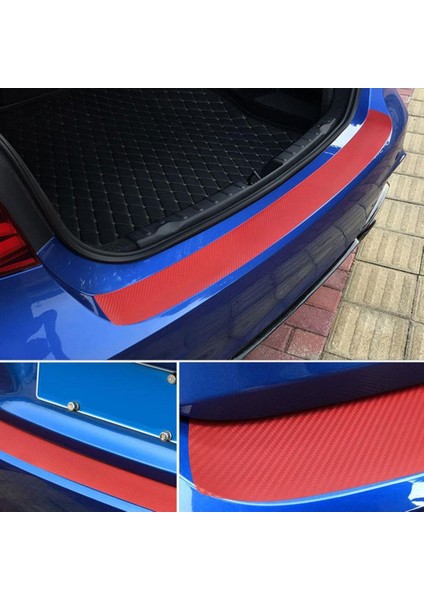 Kırmızı Evrensel Bagaj Arka Koruma Plakası Etiket Araba Arka Tampon Trim Anti-Vurulma Çizik Koruma Sticker Şerit 3D Karbon Fiber Film (Yurt Dışından) indirimleri