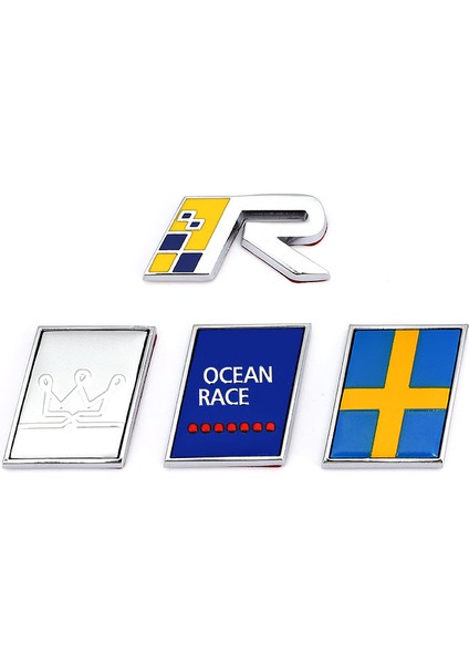 Altın Volvo Ocean V40 V60 V90 XC60 XC90 x Için 3D Metal R Tasarım Awd Moose Test Logo Rozet Etiketler Araba Sticker (Yurt Dışından) modelleri