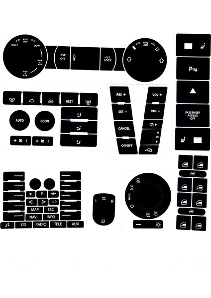 H Vw Volkswagen Touareg Direksiyon Tekerlek Cam Far Klima Anahtar Aşınmış Düğme Oto Sticker Etiket Yedek Parça (Yurt Dışından) fiyatları