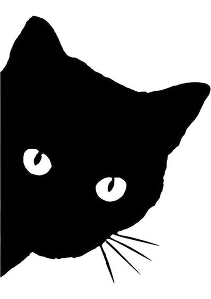 1 Bilgisayar Araba Siyah Kedi Bakmak Sticker Komik Vinil Etiket Araba Sticker Dekorasyon Çıkartmalar 15*12CM (Yurt Dışından)