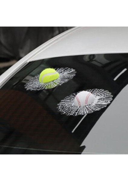 Tenis Topu Stickerler 3D Beyzbol Futbol Tenis Topu Araç Gövdesi Otomatik Pencere Etiketleri Kendin Yap Araba Dekorasyonu 18CM x 18CM (Yurt Dışından) modelleri