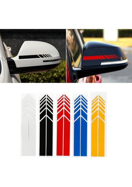 Siyah Araba Sticker Solmazlık Renkli Çizgi Araba Sticker Yarış Strde Arka Görüş Aynası Dekor Sticker Araba Evrensel (Yurt Dışından)