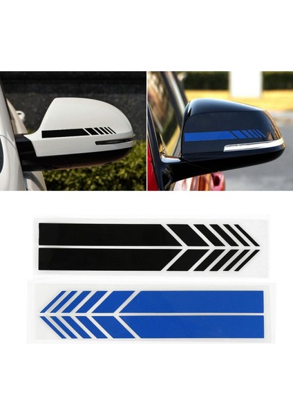 Siyah Araba Sticker Solmazlık Renkli Çizgi Araba Sticker Yarış Strde Arka Görüş Aynası Dekor Sticker Araba Evrensel (Yurt Dışından)