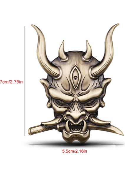 Stil A Bronz 3D Metal Şeytan Kafası Araba Rozeti Sticker Krom Oto Rozet Sticker Tampon Sticker Araç Suv Kamyon Motosiklet Araba Sticker (Yurt Dışından)