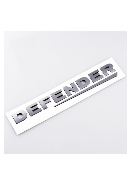 Parlak Siyah 1x 3D Siyah Gri Abs Harf Rozeti Arka Kapak Sticker Defender Bagaj Çıkartma Araç Logosu (Yurt Dışından)