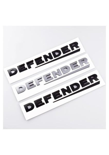 Parlak Siyah 1x 3D Siyah Gri Abs Harf Rozeti Arka Kapak Sticker Defender Bagaj Çıkartma Araç Logosu (Yurt Dışından)