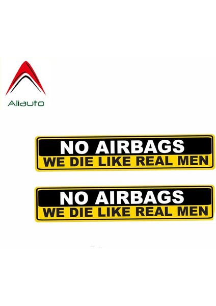 Aliauto 2 Adet Uyarı Araba Stickeri Hava Yastığı Yok, Gerçek Erkekler Gibi Ölürüz Decal Aksesuarları Pvc Için Civic Mitsubishi Lada Mazda, 15CM*3CM (Yurt Dışından)