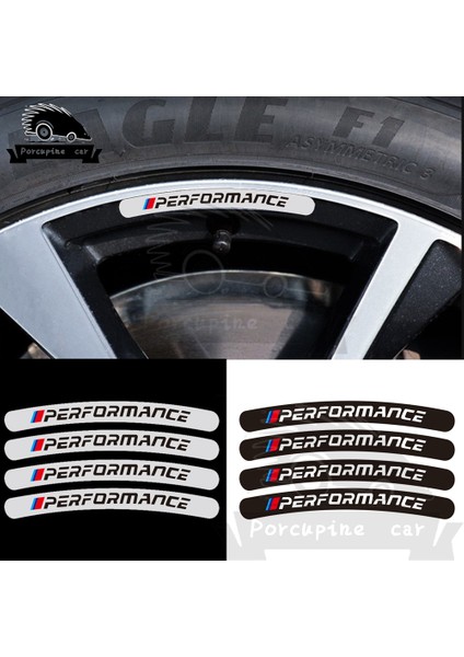 Beyaz Bmw E38 E39 E46 E53 E60 E61 E64 E70 E71 E85 E87 E90 E83 F10 F30 F20 F X1 X3 X5 Için Performans Araba Tekerlek Stickerı (Yurt Dışından)