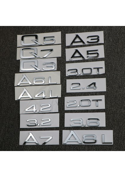 No.6 Boyutu Audi A3 A4 A5 A6 A7 A8 Q3 Q5 Q Arka Bagaj Amblemi Logo Rozeti Sticker Araç Hacmi - (Yurt Dışından)