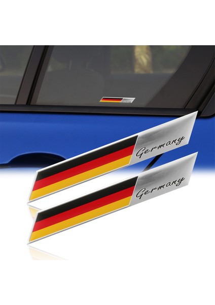Almanya Bayrağı Rozet Amblem Deutsch Araba Sticker Etiket Grille Tampon Pencere Gövde Süslemesi Için 2 Adet Audi Bmw Vw Için (Yurt Dışından)