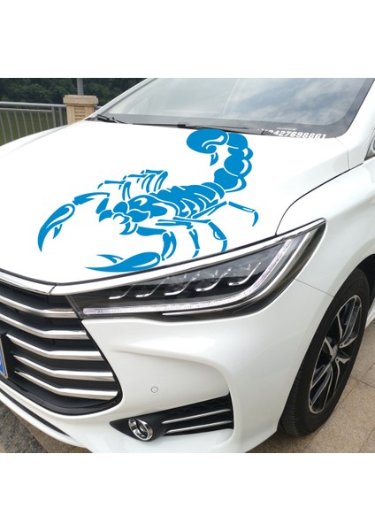 Mavi 1 Adet 3D Akrep Araç Stickerı Kamyonlar Pencere Su Geçirmez Pvc Araba Stili Oto Etiketi Araba Motor Kaputu Yan Şeritler Hayvan Etiketi (Yurt Dışından)