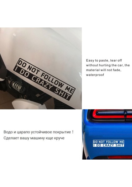 Gümüş Rengi Araba Sticker Komik Beni Takip Etme 3*15CM 3D Araba Sticker ve Etiket Reflektif Araba Etiketi Araba Stil Aksesuarları (Yurt Dışından)