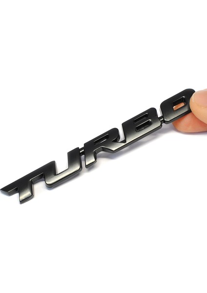Siyah Evrensel 3D Alaşım Metal Harf Turbo Araba Motosiklet Amblemi Rozet Sticker Çıkartma Dekor Araba Gövde Arka Bagaj 3D Araba Sticker (Yurt Dışından)