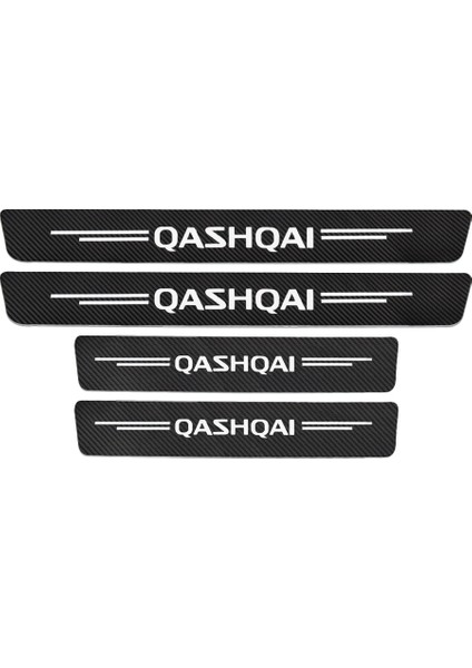 Siyah Nissan Qashqai J10 J Araba Kapı Eşiği Eşik Sticker Ayar Aksesuarları 4 Parça (Yurt Dışından)