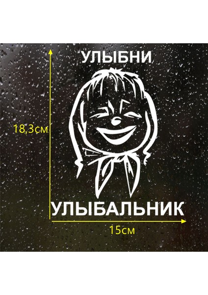 1 Parça Tarzı CS446 Beyaz CS-446#18.3*15 cm Gülümse Gülümse Sticker Komik Araba Çıkartması ve Etiket Beyazsiyah Vinil Otomobil Çıkartmaları (Yurt Dışından)