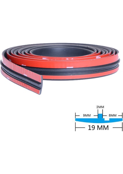 3 Metre Tarzı 19 mm 1mm Araba Kauçuk Mühür Şeritleri Oto Mühür Koruyucu Sticker Pencere Kenar Cam Tavan Kauçuk Conta Şerit Gürültü Izolasyon Mühür (Yurt Dışından)