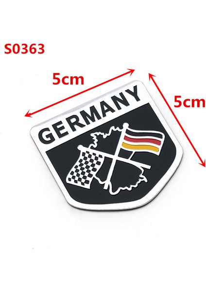 S0362 Audi Bmw Perodua Toyota Honda Nissan Ford Mazda Mercedes Araba Stil - 3D Alüminyum Almanya Sticker Alman Bayrağı Amblem Çıkartması (Yurt Dışından) modelleri
