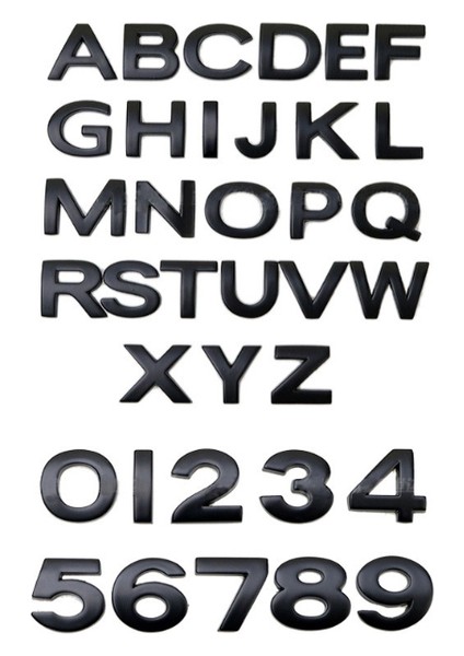 6 Veya 9 Tarzı 45MM Araba ve Motosikletler Için Su Geçirmez Metal Harf ve Rakam Sticker Çıkartmaları (Yurt Dışından)