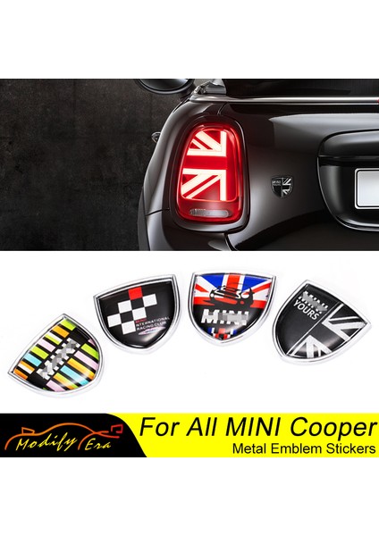 55 Siyah Mini Cooper Countryman Clubman F54 F55 F56 R55 R56 R60 F60 Araba Aksesuarları Için Birleşik Krallık Araba Metal Amblemi Rozet Etiket Sticker Çıkartmalar. (Yurt Dışından)