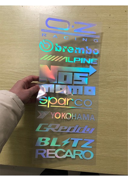 L-Lazer (10 Adet Set) Yarış Kapı Etiketleri Seti Araba Yansıtıcı Sticker Kiti Su Geçirmez Dekorasyon Vinil Sticker En Geniş Kenarı 20CM (Yurt Dışından)