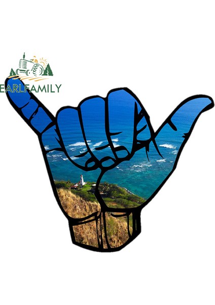 Stil H Plaj Hang Loose Sörf Hawaii Anime Komik Araba Stickerları Vinyl Jdm Bagaj Kamyon Graar Aksesuarları 13CM x 8.6cm (Yurt Dışından)