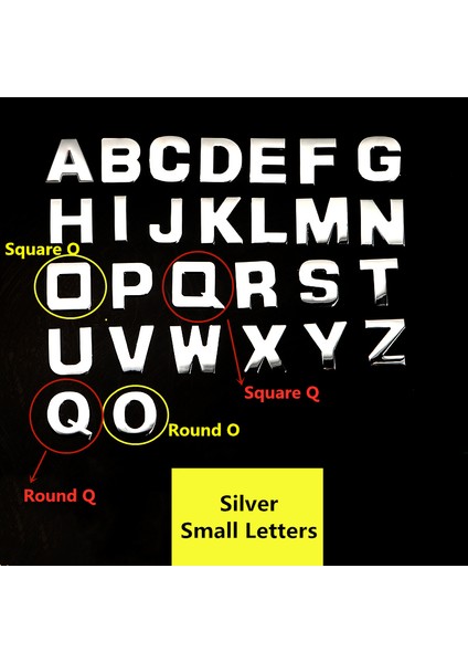 Ben Stil 25 mm Wl Yeni ve mm 3D Kendin Yap Harfler Alfabe Amblemi Krom ve Siyah Araba Sticker Dijital Rozet Logo Aksesuarları Motosiklet (Yurt Dışından)