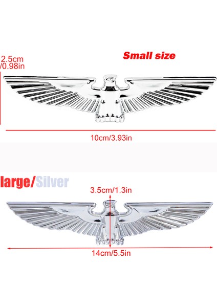 Gümüş Rengi Kişiselleştirilmiş 3D Araba Sticker Metal Kartal Araba Sticker Rozeti Dekorasyon Stickerları Evrensel Çoğu Otomobil Için Vücut Yan Işareti (Yurt Dışından) modelleri
